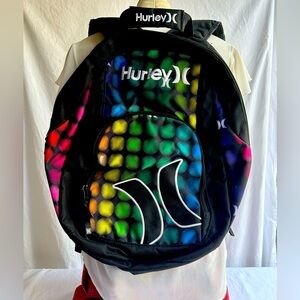 Hurley backpack black multi colored
